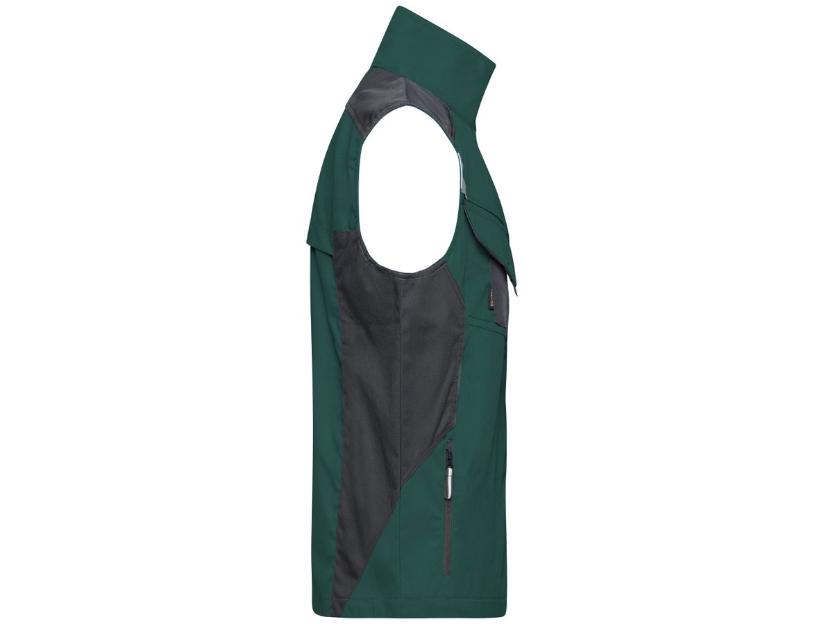 JN Workwear Vest JN822 65%PES/35%BW,dark-green/black, Größe 5XL