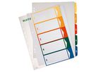 Leitz Register 12910000 DIN A4 1-5 volle Höhe PP farbig/transparent