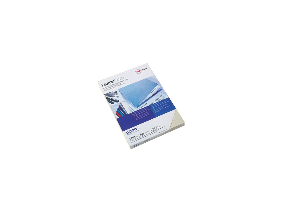 GBC Einbanddeckel LeatherGrain CE040070 DIN A4 weiß 100 St./Pack.
