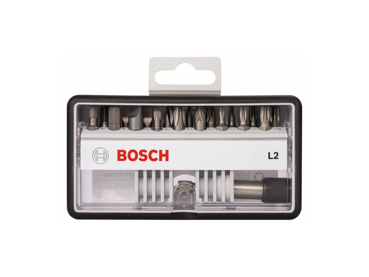 BOSCH Schrauberbit-Set Robust Line L Extra-Hart,18+1--teilig,25mm,PH, PZ, HEX