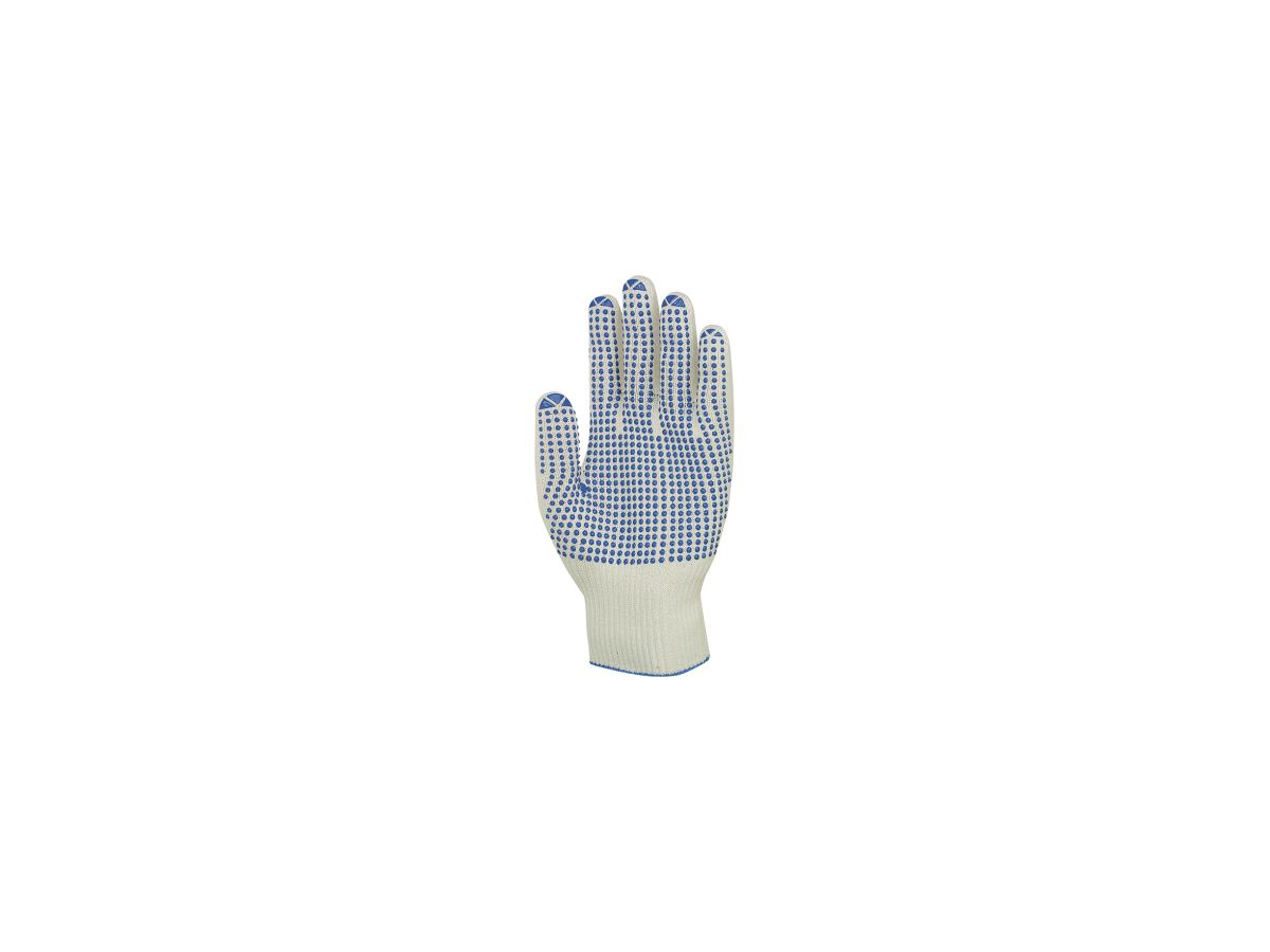 UVEX Unigrip 6620 Strickhandschuh, weiß Polyamid/BW, blaue PVC-Noppen, Gr. 10