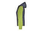 Ladies' Knitted Hybrid Jacket JN771 Fb. kiwi-/anthracite-melange, Gr. L