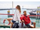 JN Ladies Maritime Jacket JN1077 100%PES, sun-yellow/navy/white, Gr. 2XL