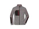 JN Ladies' Fleece Jacket JN1817 carbon-melange/black/red Gr. XL