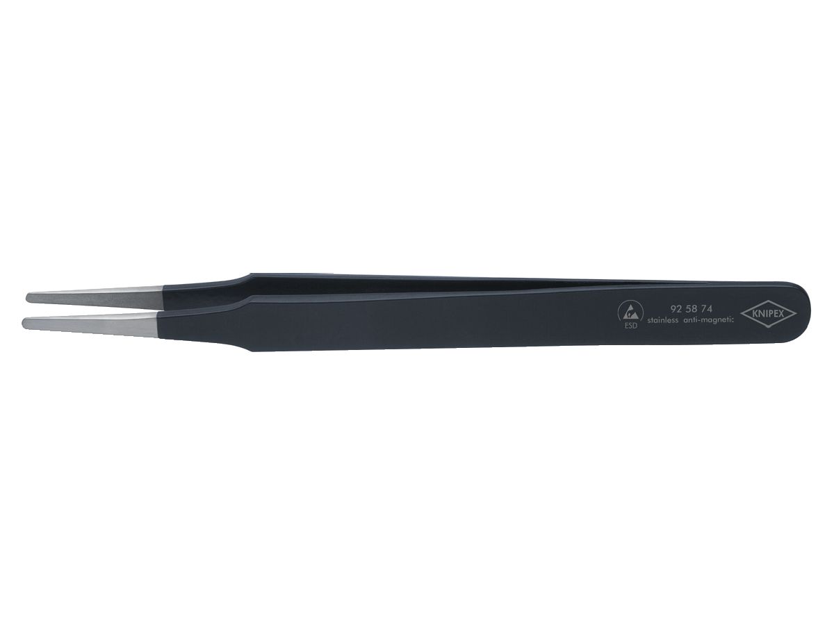 ESD tweezers round 2mm 120mm black Knipex