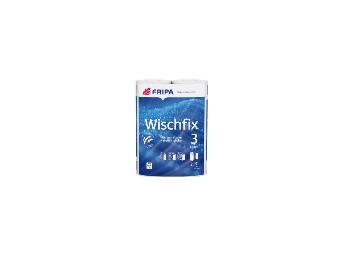 fripa Küchenrolle Wischfix 3012011 3-lagig weiß 2 St./Pack.