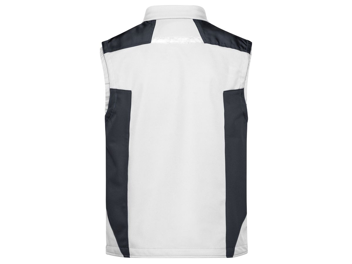 JN Workwear Softshell Vest JN845 100%PES, white/carbon, Größe 4XL