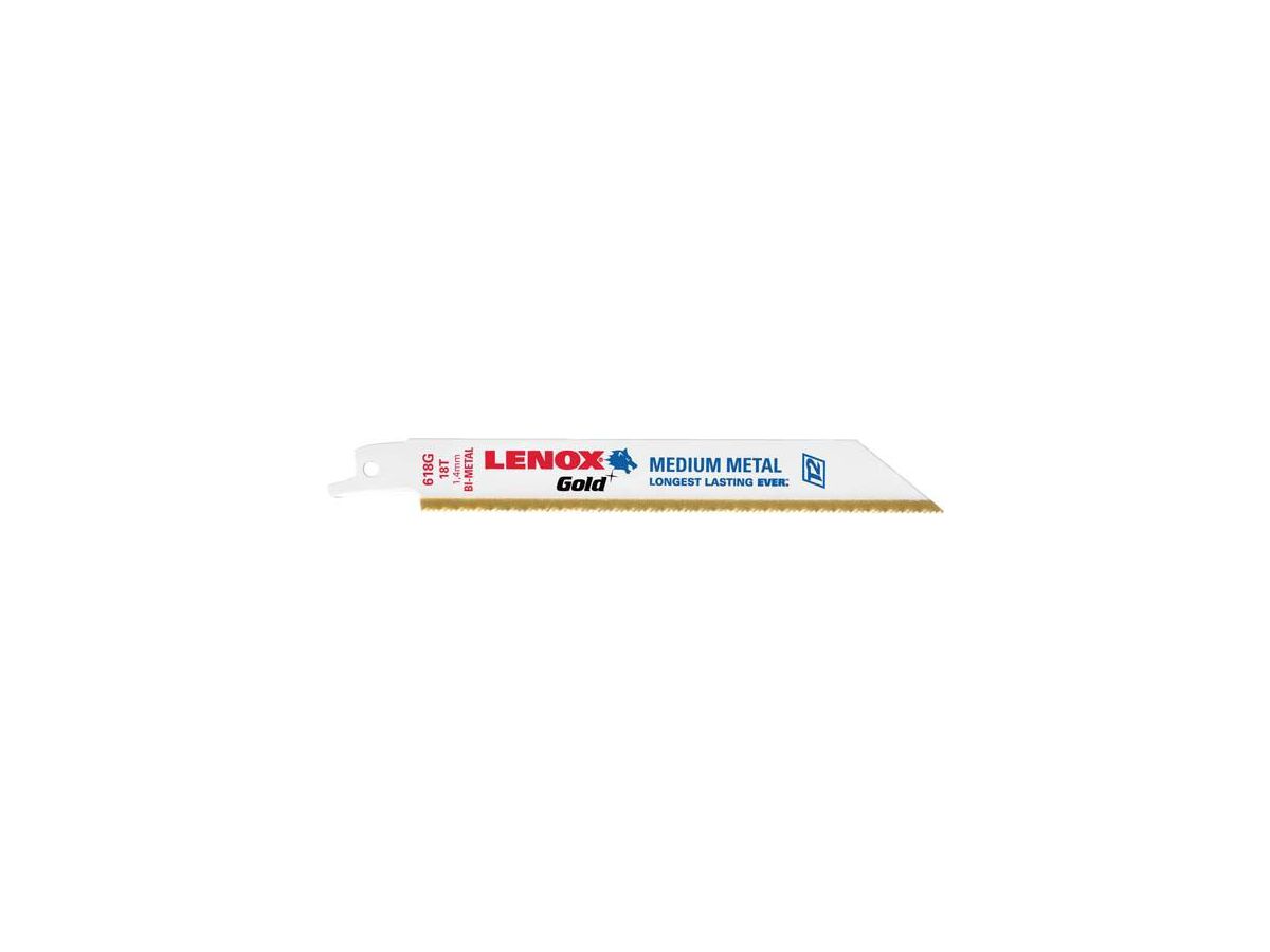 Lenox Gold für Metall 152x19x0,9mm pack a 5 Stk 21069-618g 618G  18 TPI