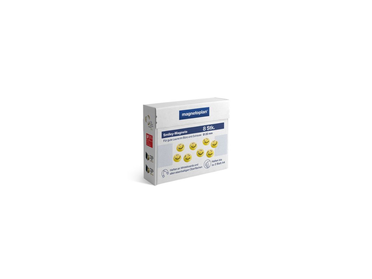 magnetoplan Magnet Smilies 16671 20mm gelb 8 St./Pack