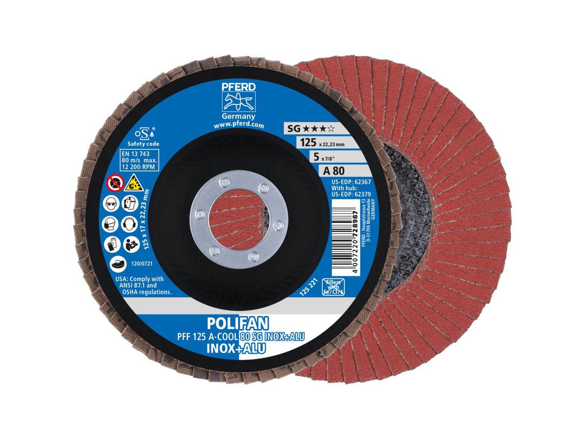Lamellenschijf A-COOL SG recht 125mm K80 Pferd