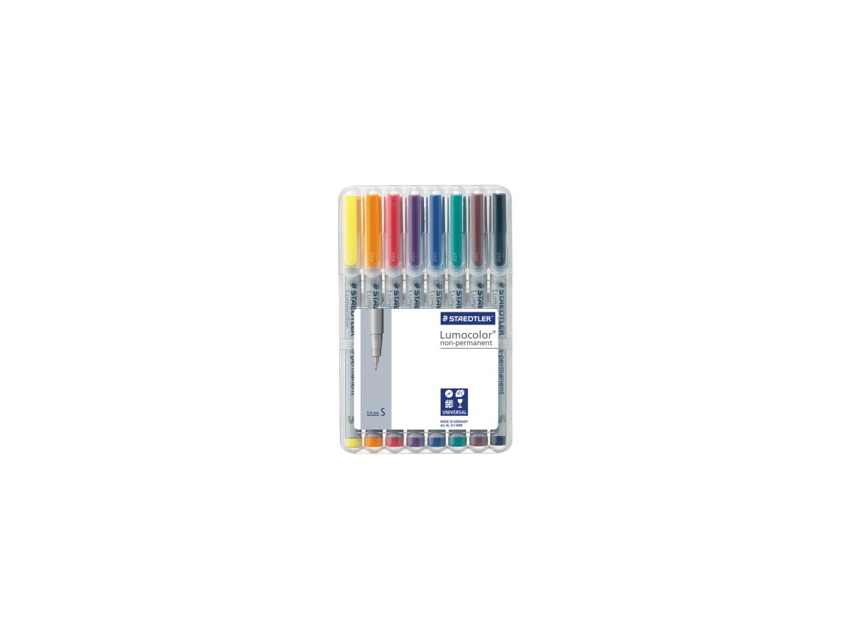 STAEDTLER Folienschreiber Lumocolor 311 WP8 0,4mm sortiert 8 St./Pack.