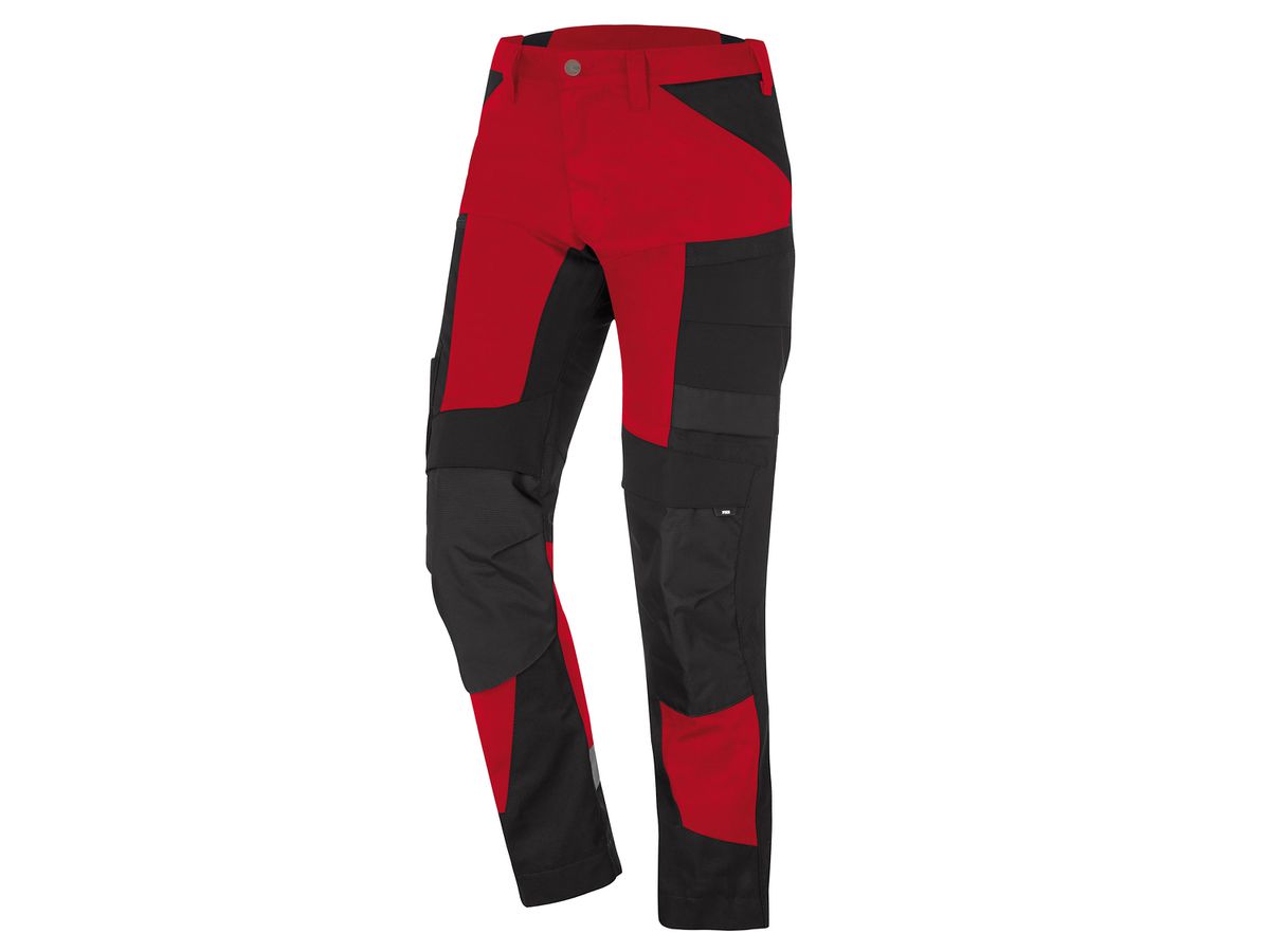 FHB Arbeitshose LEO elastisch 122110 rot-schwarz, Gr. 86