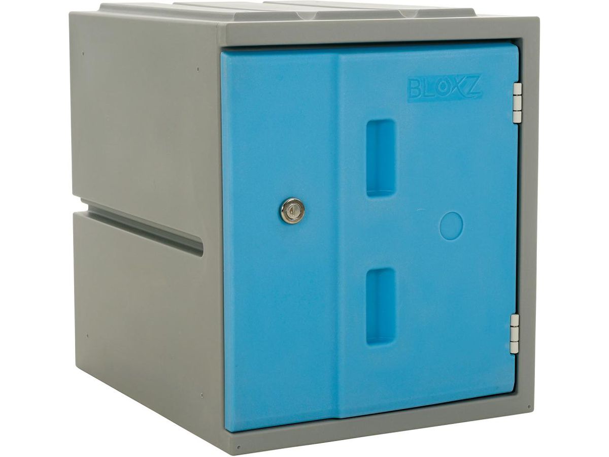 Kunststoff-Schließfach 450 mm, Tür blau