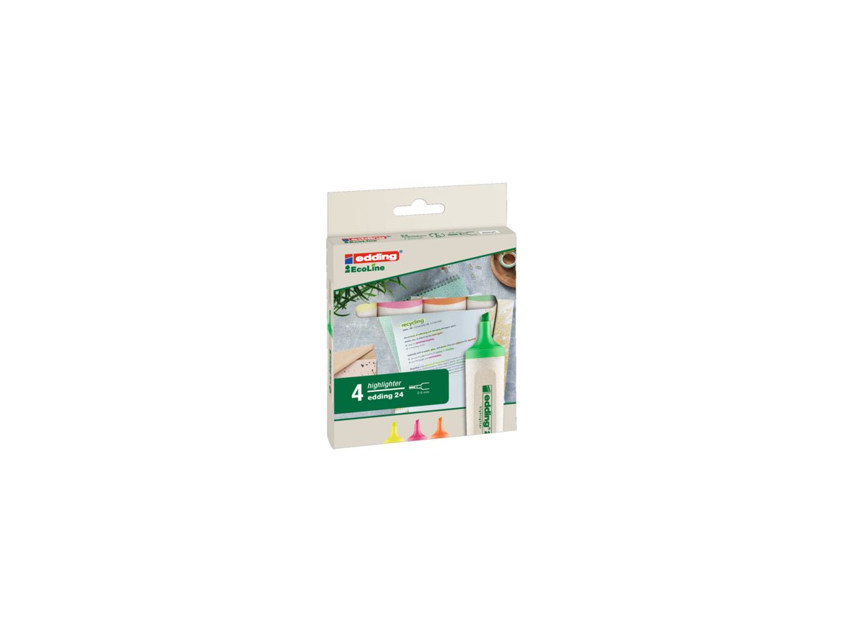 edding Textmarker Highlighter 24 EcoLine 4-24-4 sortiert 4 St./Pack.
