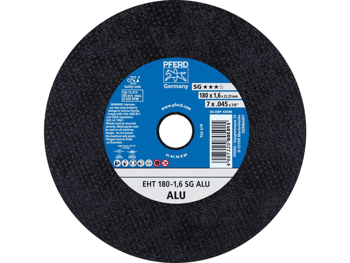 Trennscheibe A30NSG Alu 178x1,6mm gekr.     Pferd