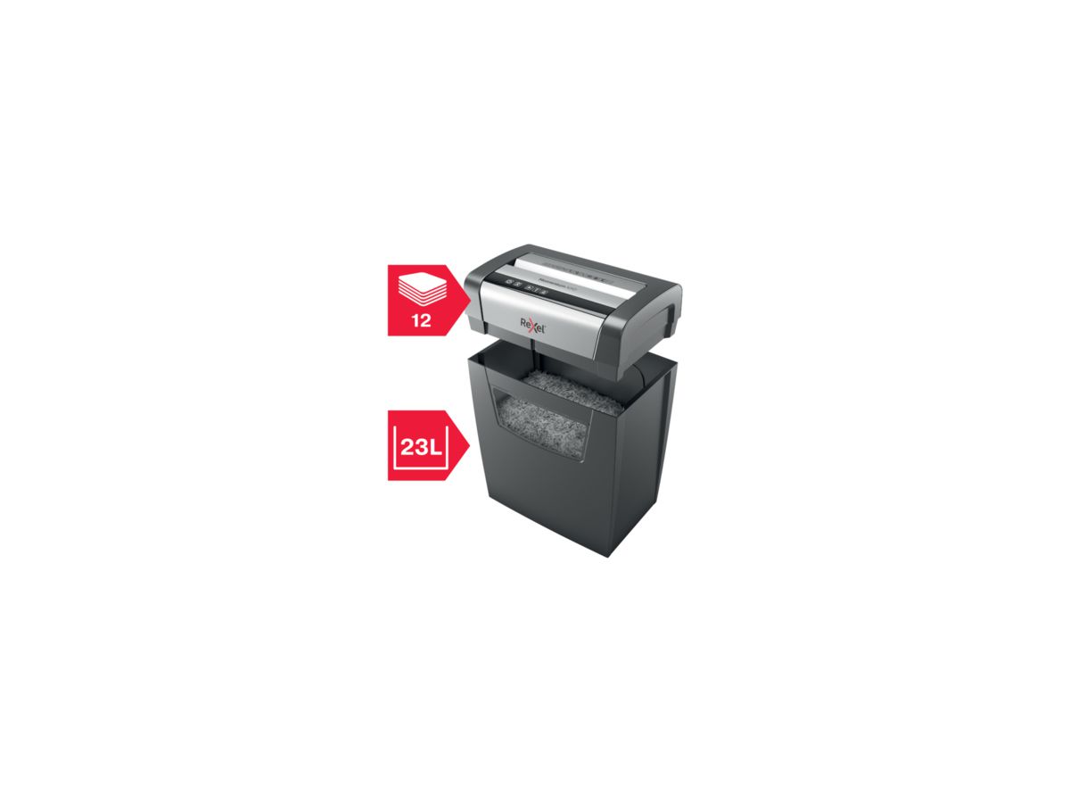 Rexel Momentum Aktenvernichter X312 2104572EU Partikelschnitt P-3 12Bl