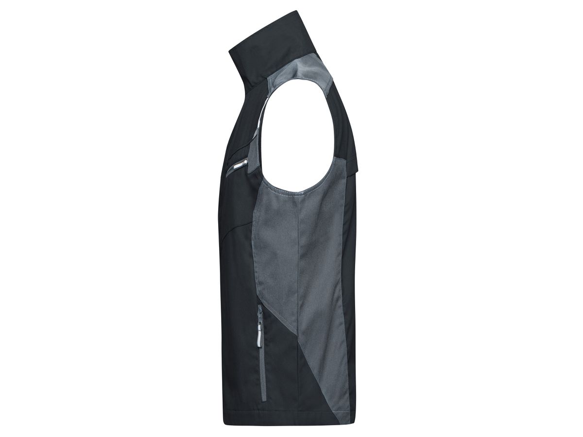 JN Workwear Vest JN822 65%PES/35%BW, black/carbon, Größe 2XL