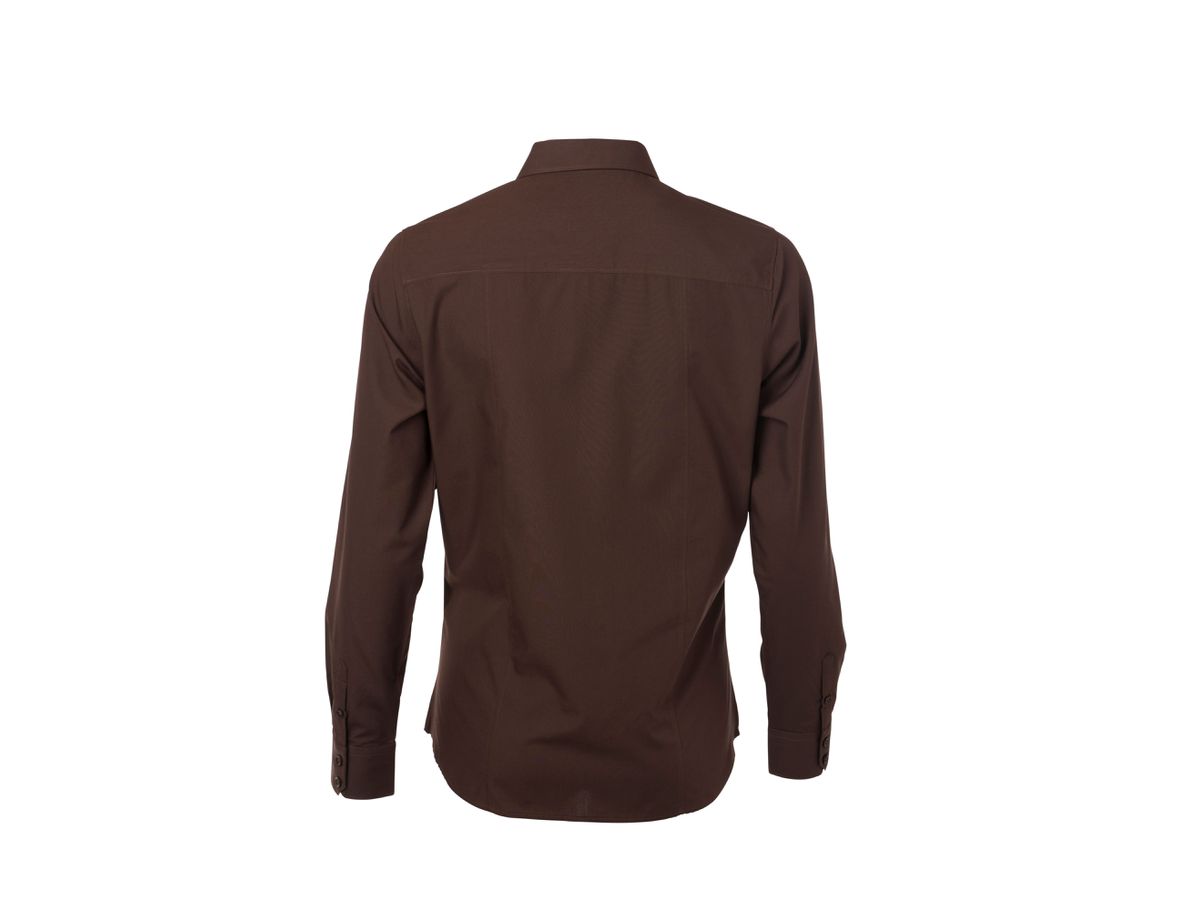 JN Ladies' Shirt Longsleeve Poplin JN677 brown, Größe L