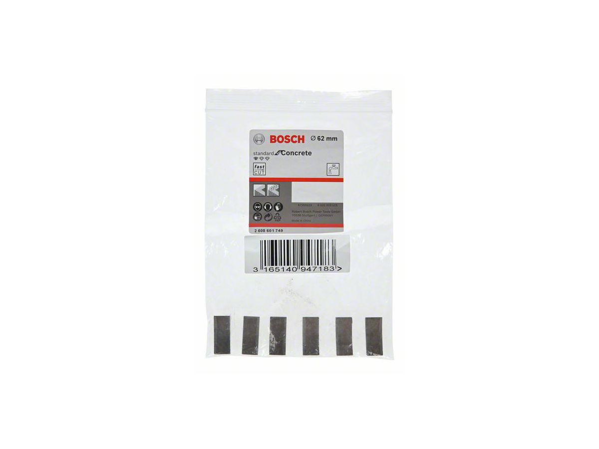 BOSCH Segmente für Diamantbohrkrone Standard for Concrete Nass 62 mm