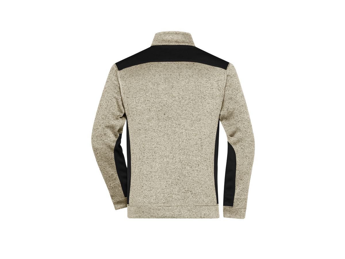 JN Herrenfleece Jacke JN862 stone-melange/black, Größe 5XL