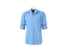JN Mens Traditional Shirt JN638 100% BW, royal/white, Größe L