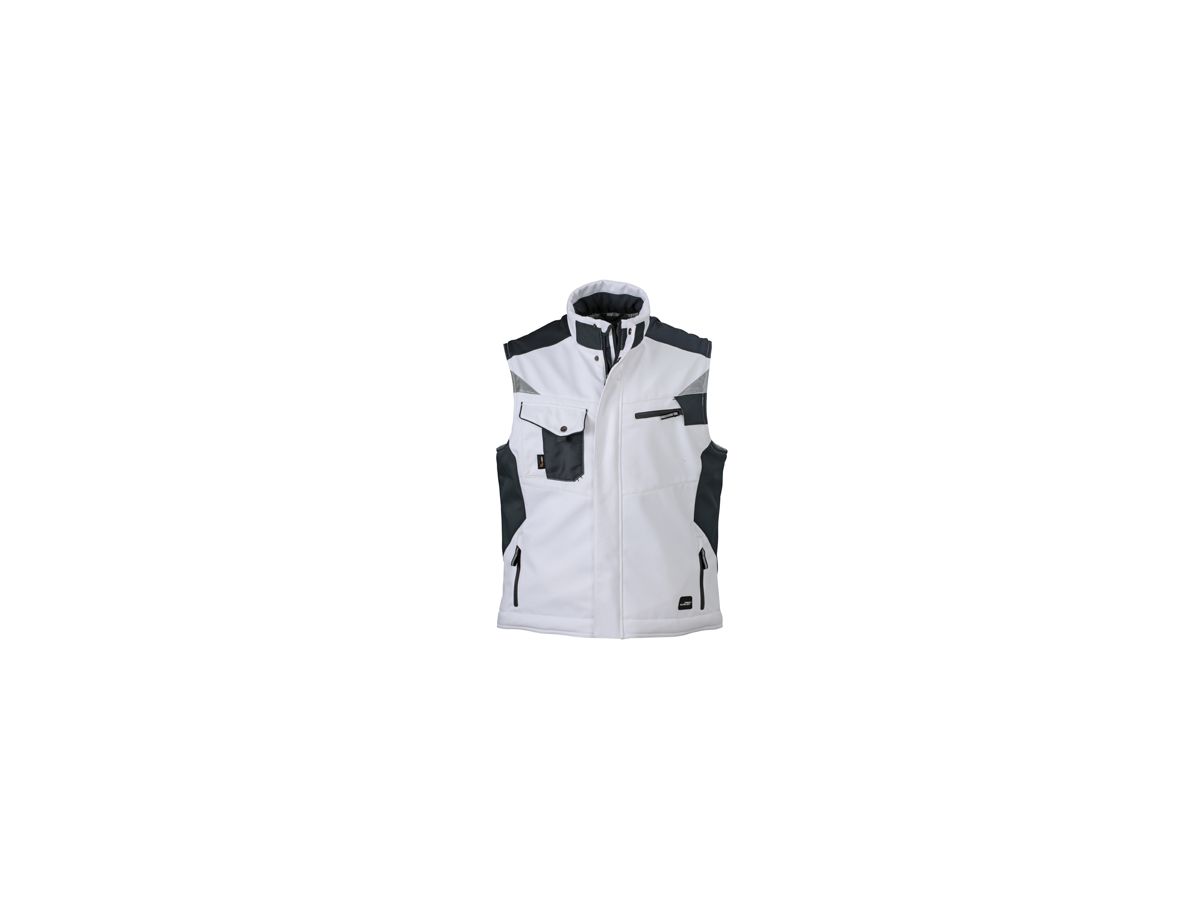 JN Craftsmen Softshell Vest JN825 100%PES, white/carbon, Größe 2XL