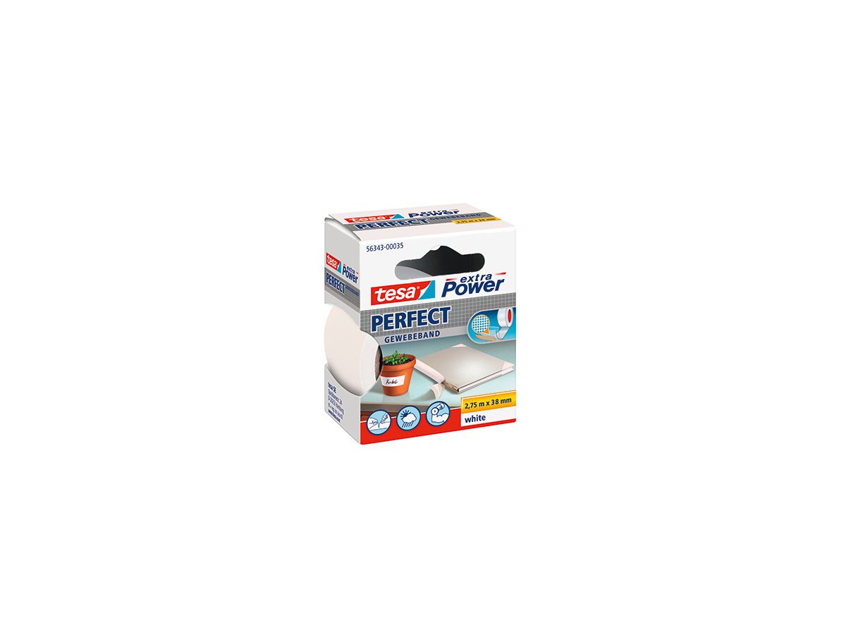 tesa Gewebeband extra Power Perfect 56343-00035 weiß