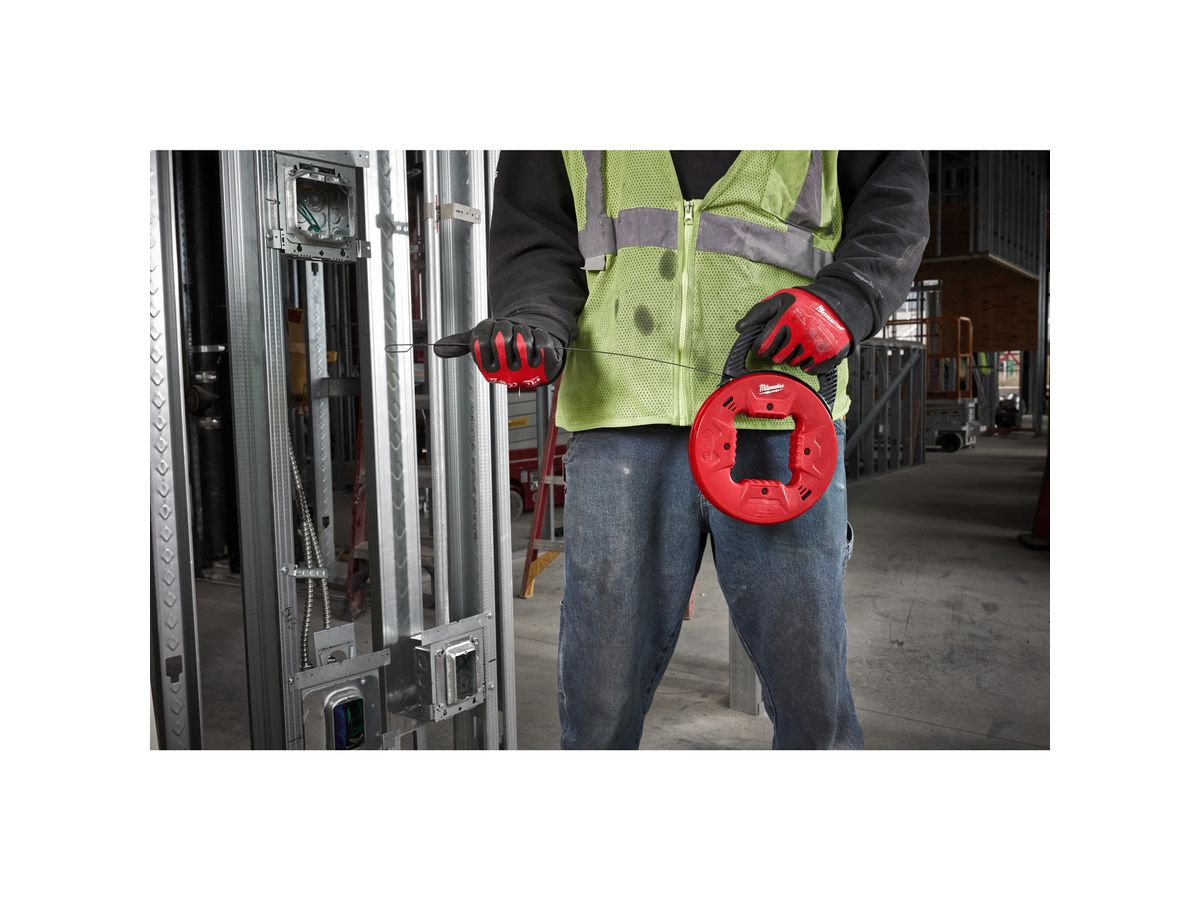 MILWAUKEE Stahl-Kabeleinziehspirale 7,5 m mit Abrollgehäuse