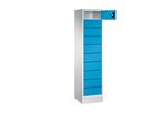 C+P Laptopschrank, ohne Elektrifizierung 1800x420x500mm, 7035/5012, 1x10 Fächer