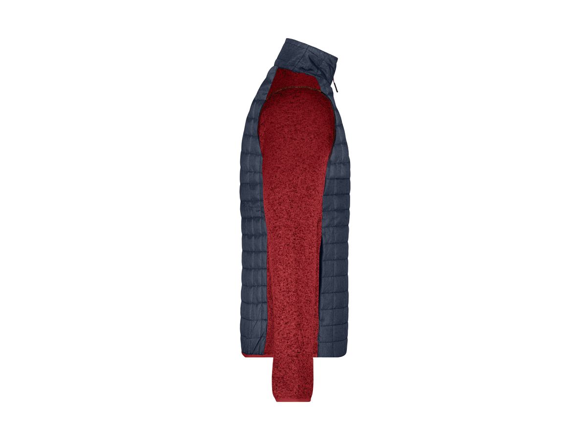 JN Men's Knitted Hybrid Jacket JN742 red-melange/anthracite-melange Gr. M