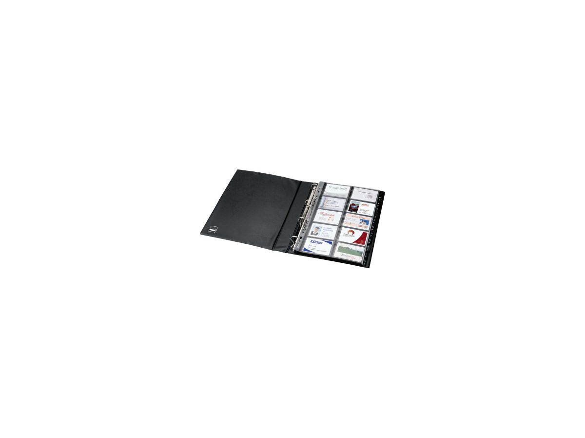 Sigel Visitenkartenringbuch VZ301 max. 400Karten 20Hüllen schwarz