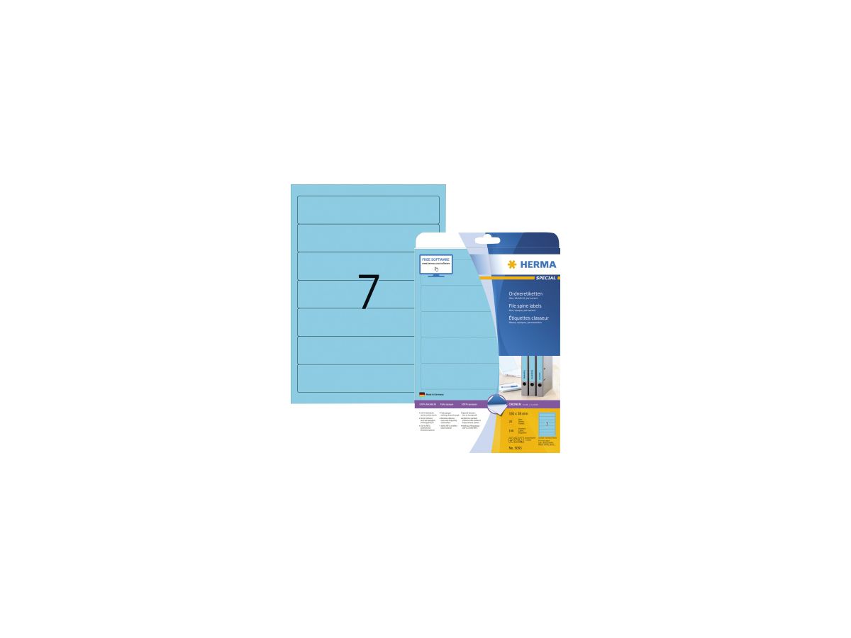 HERMA Ordneretikett 5093 kurz/schmal sk blau 140 St./Pack.