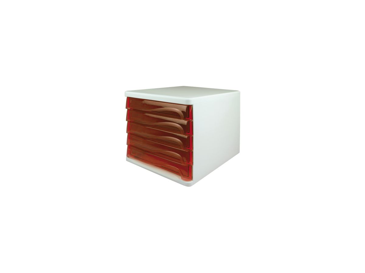 helit Schubladenbox economy H6129420 DIN A4-C4 l.gr/rt.tr