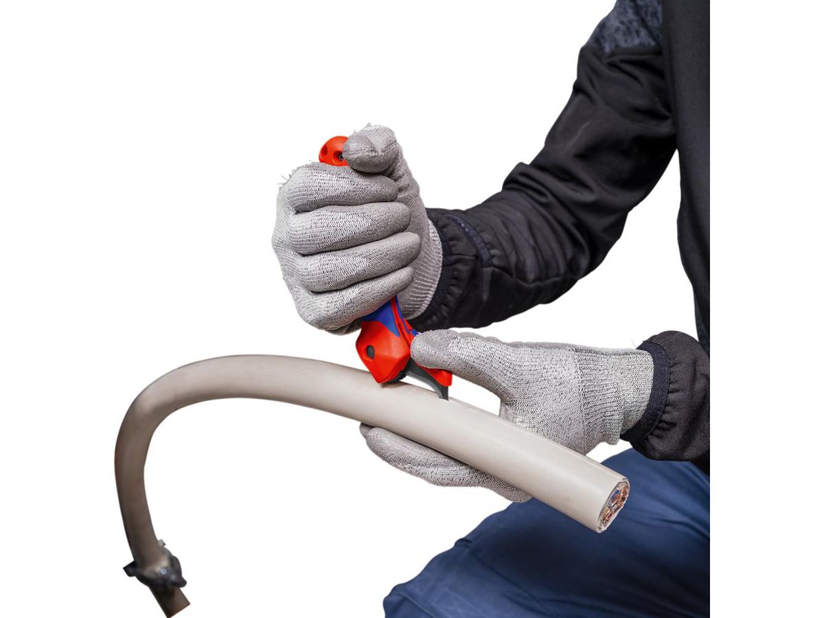 KNIPEX Abmantelungsmesser mit Gleitschuh und Ratschenfunktion