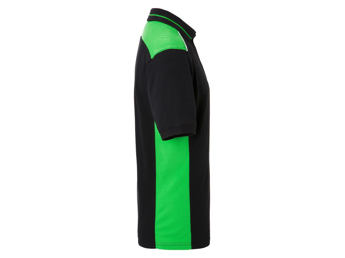 JN Men's Workwear Polo - COLOR - JN858 black/lime-green, Größe M