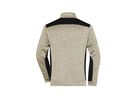 JN Herrenfleece Jacke JN862 stone-melange/black, Größe 5XL