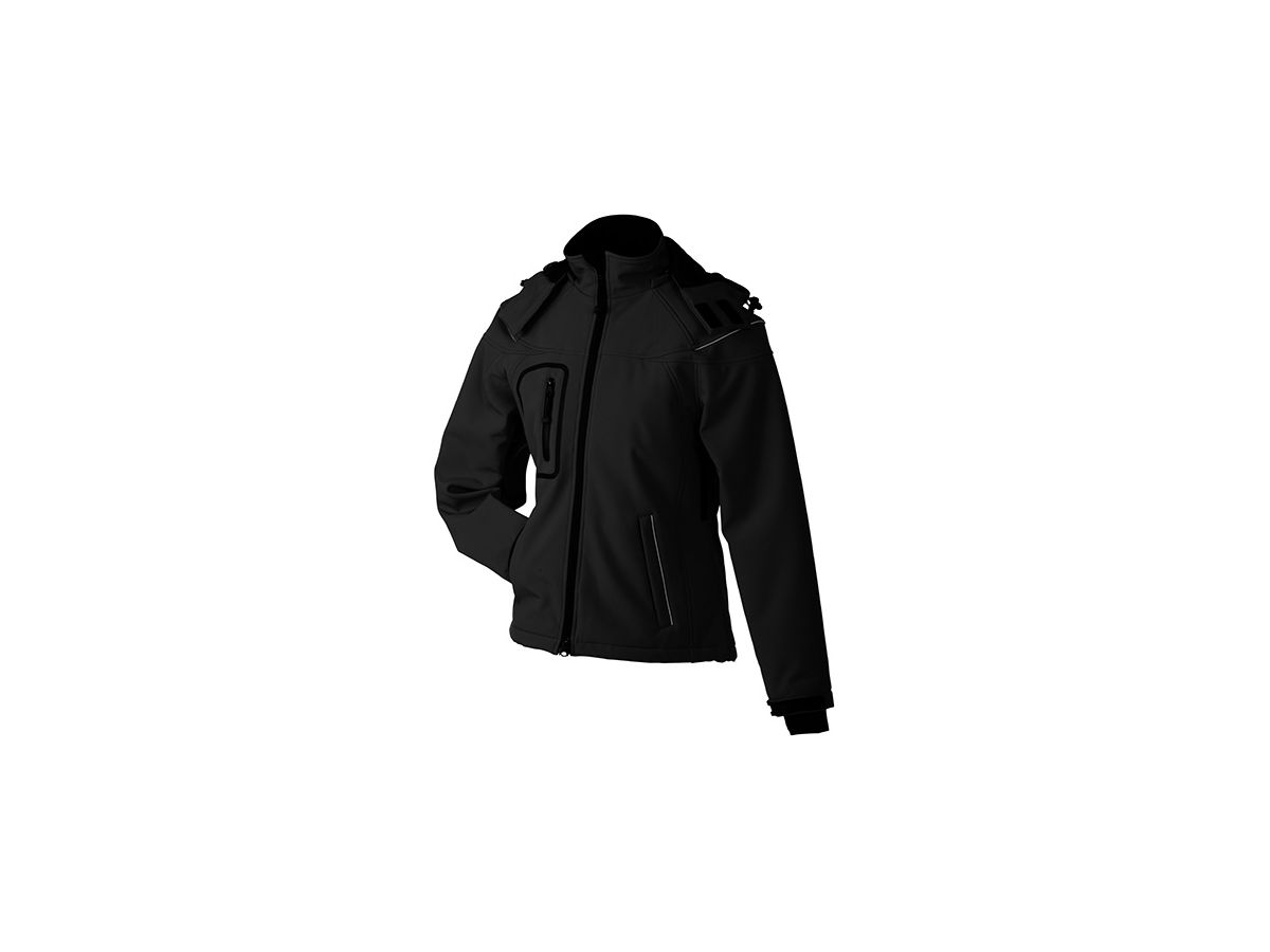 JN Ladies Winter Softshell Jacket JN1001 95%PES/5%EL, black, Größe 2XL