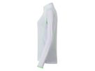 JN Ladies' Sports Shirt Longsleeve JN497 white/bright-green, Größe L