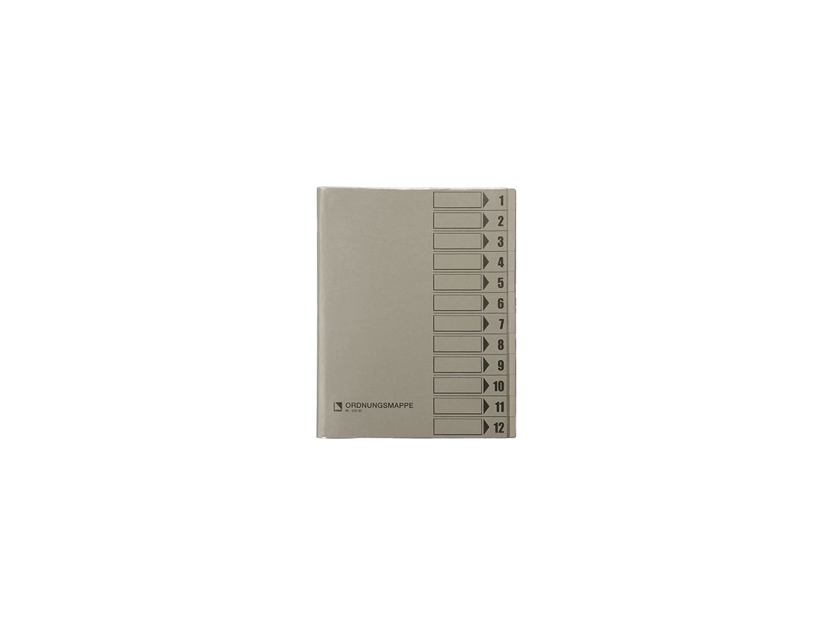 Bene Ordnungsmappe 083800GR DIN A4 12Fächer PVC grau