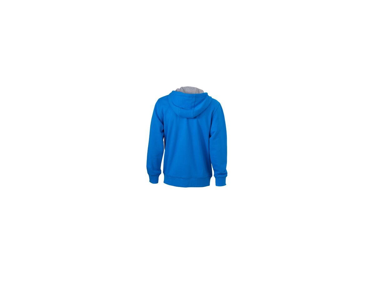 JN Mens Lifestyle Zip-Hoody JN963 80%BW/20%PES, cobalt/grey-heather, Gr. S