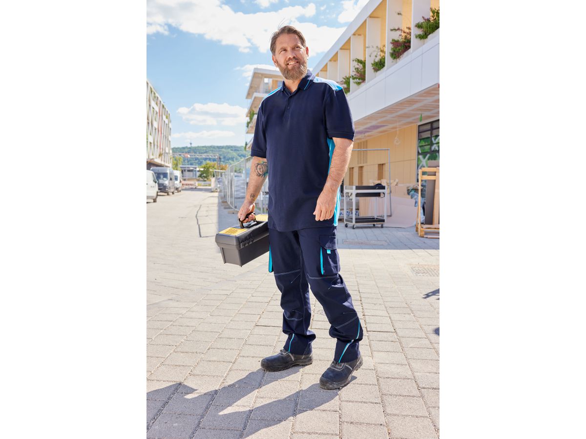 JN Men's Workwear Polo - COLOR - JN858 red/navy, Größe XS