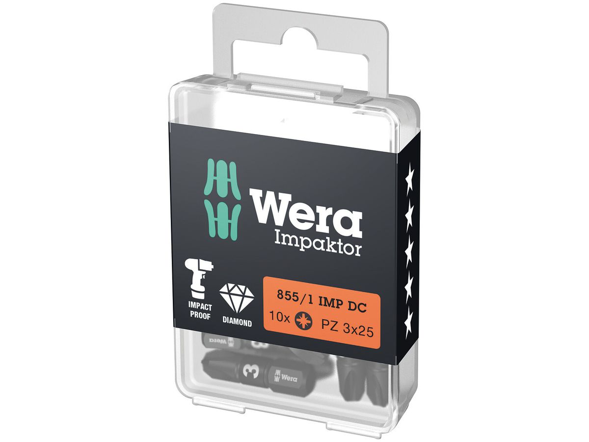 Bit 1/4" DIN3126 C6.3 PZ3x 25mm Impaktor Wera