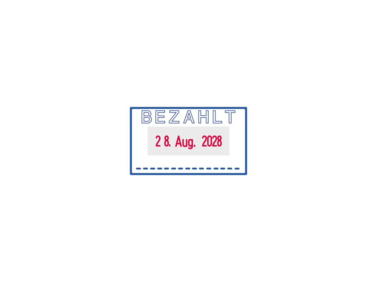 trodat Datumstempel Printy-Dater 4750/L2 41x24mm BEZAHLT gr/sw