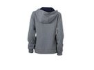 JN Ladies Lifestyle Zip-Hoody JN962 80%BW/20%PES, grey-melange/navy, Gr. 2XL