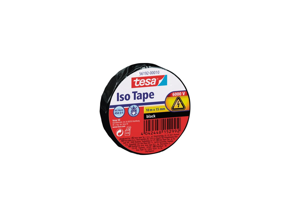 tesa Isolierband 56192-00010 15mmx10m schwarz