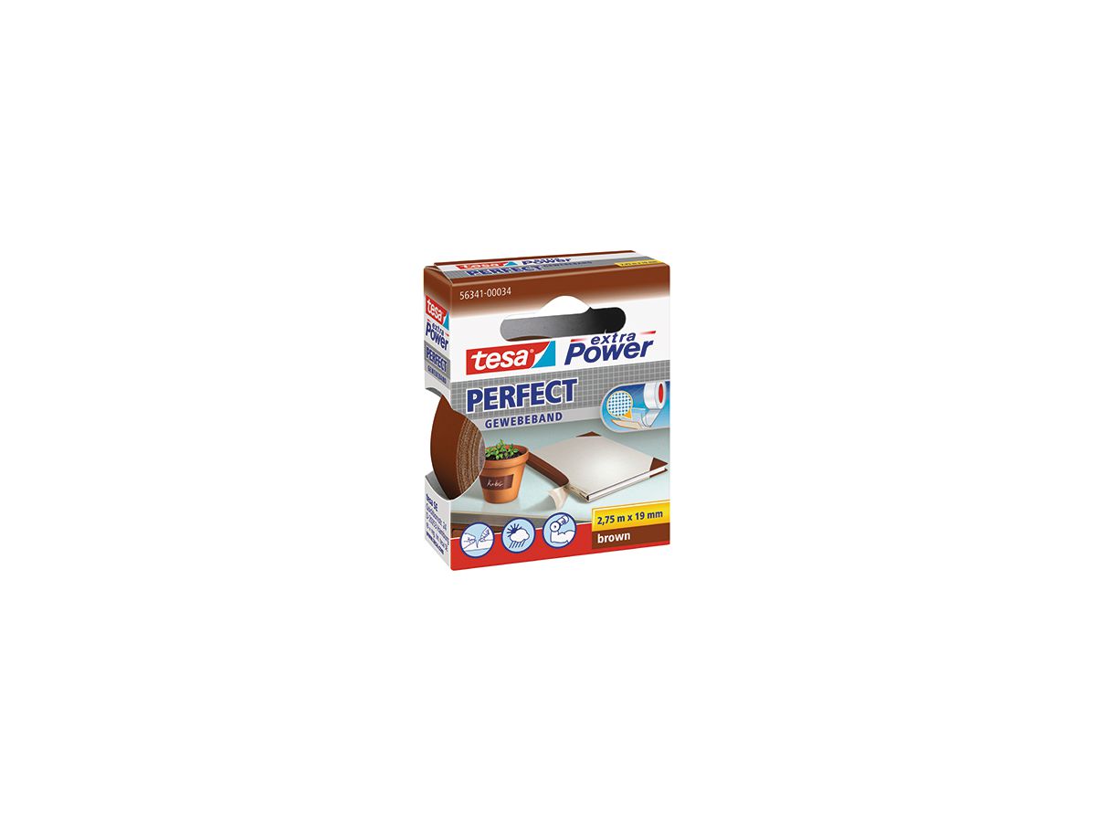 tesa Gewebeband extra Power Perfect 56341-00034 19mmx2,75m braun