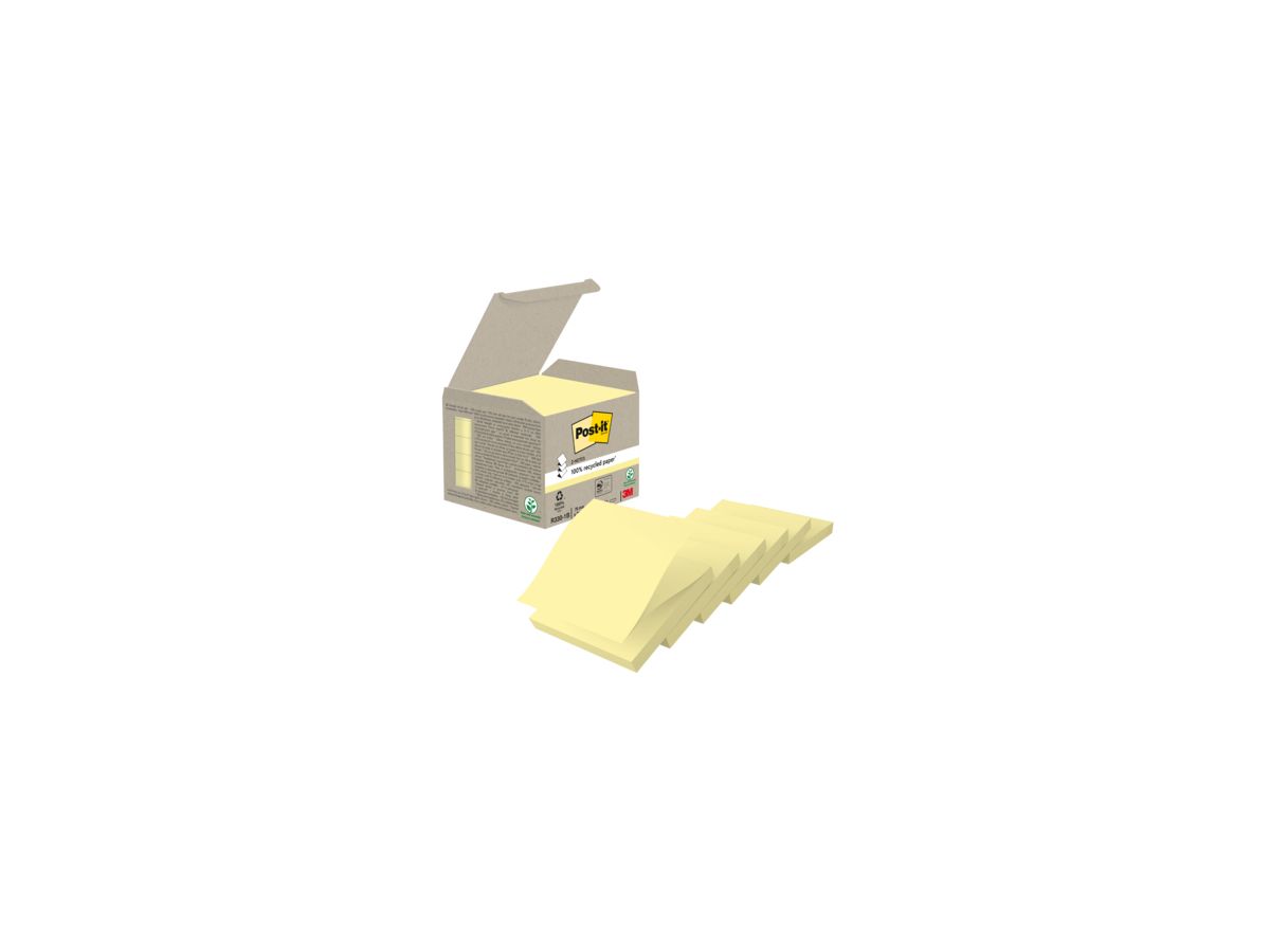 Post-it Haftnotiz Recycling Z-Notes R330-1B pastellgelb 6 St./Pack.