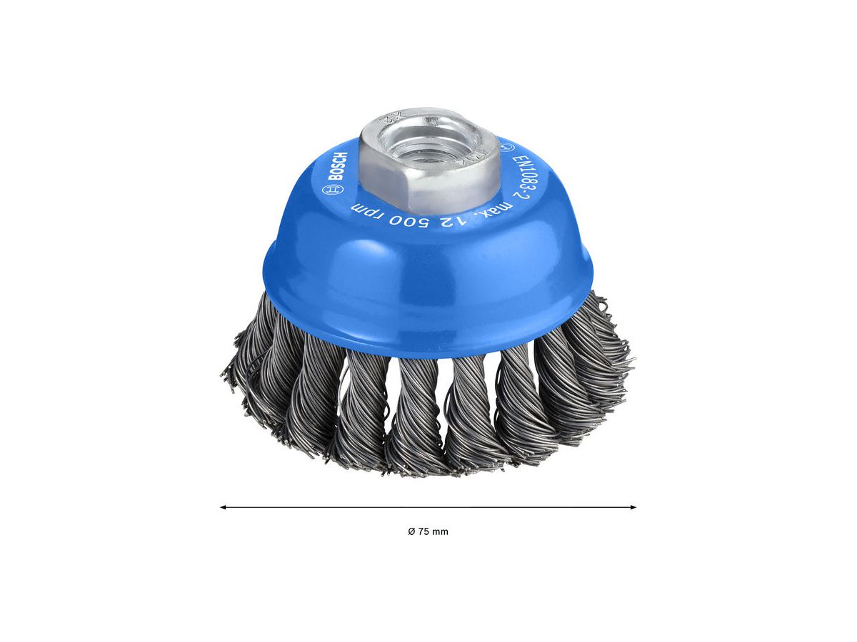 TOPFBUERSTE 75MM GEZOPFT 0,5MM M14