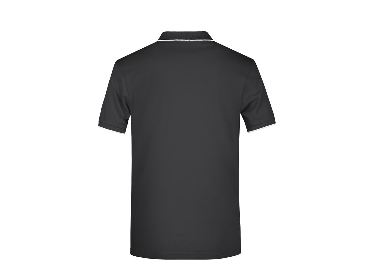 JN Men's Polo Stripe JN728 black/silver, Größe XXL