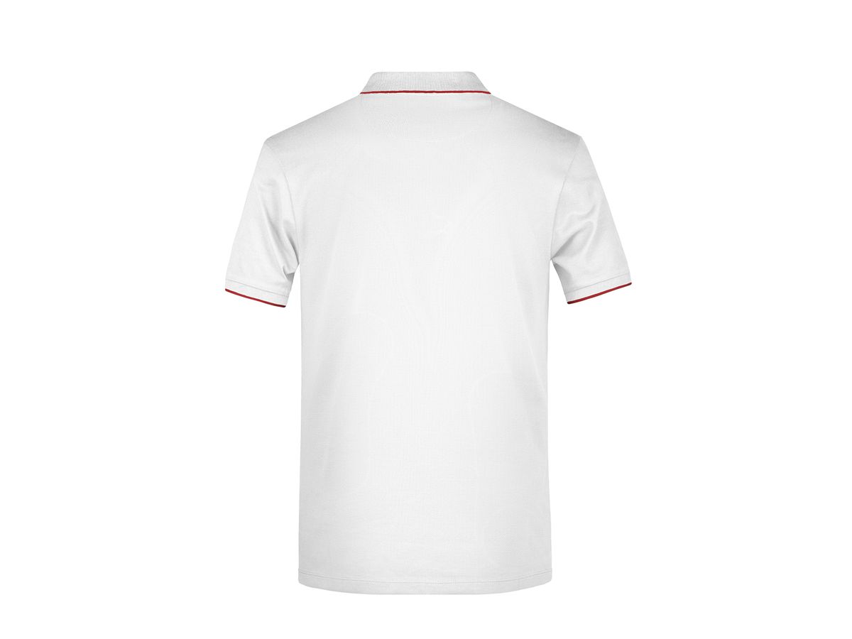 JN Men's Polo Stripe JN728 white/red, Größe 3XL